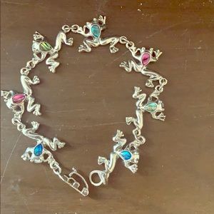 Multicolored frog bracelet
